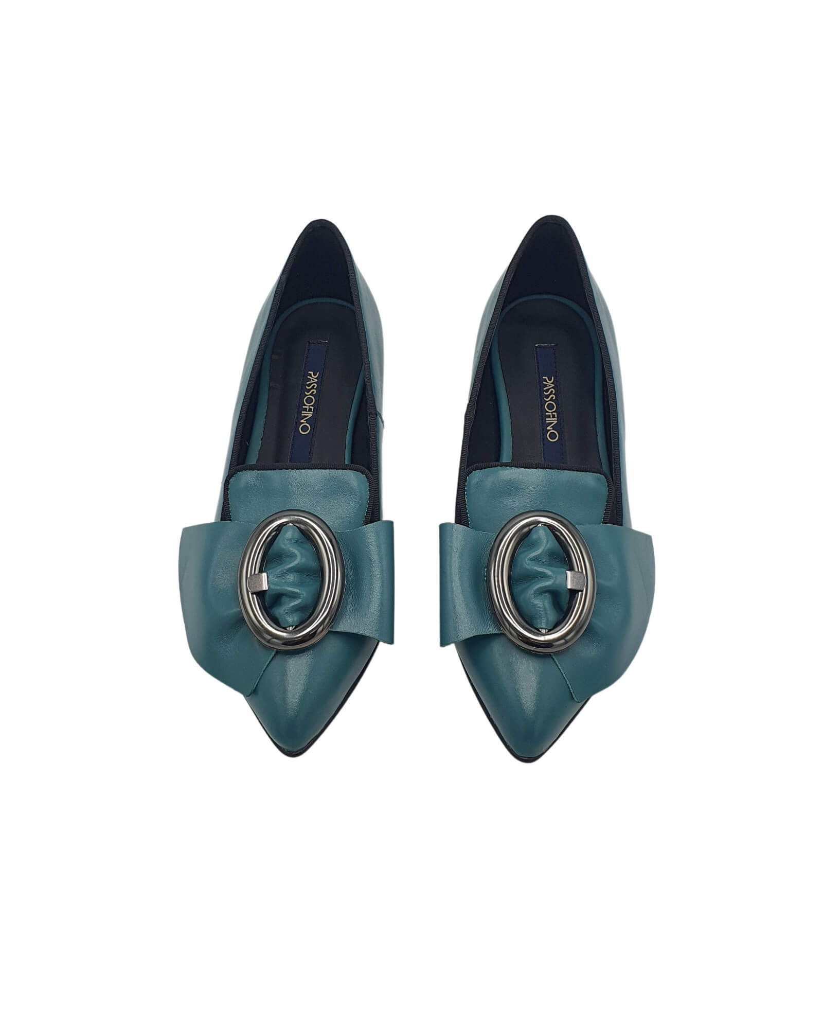 Balerini cu accesoriu oval Blake Turqoise