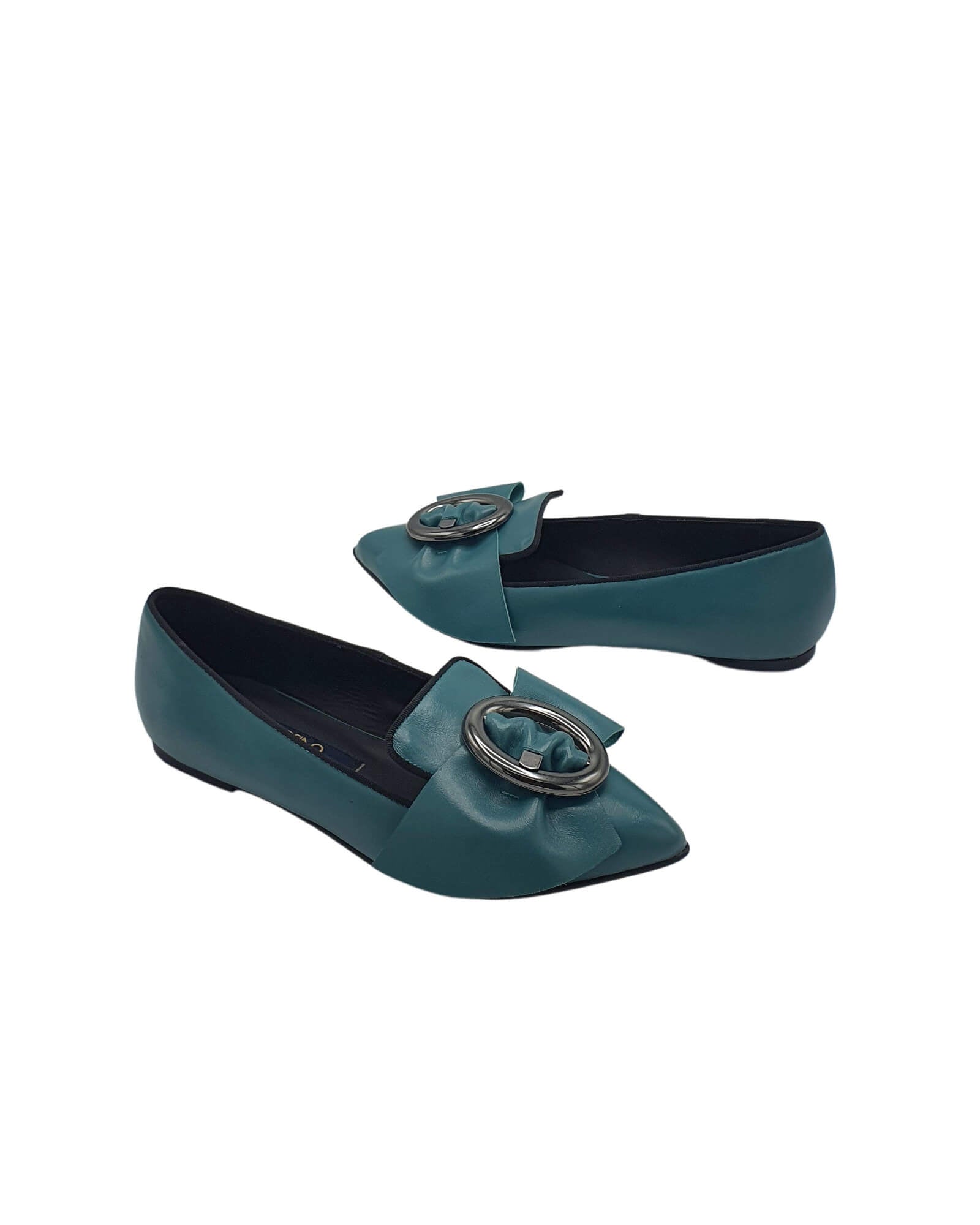 Balerini cu accesoriu oval Blake Turqoise