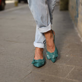 Balerini cu funda Joy Turquoise