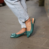 Balerini cu funda Joy Turquoise