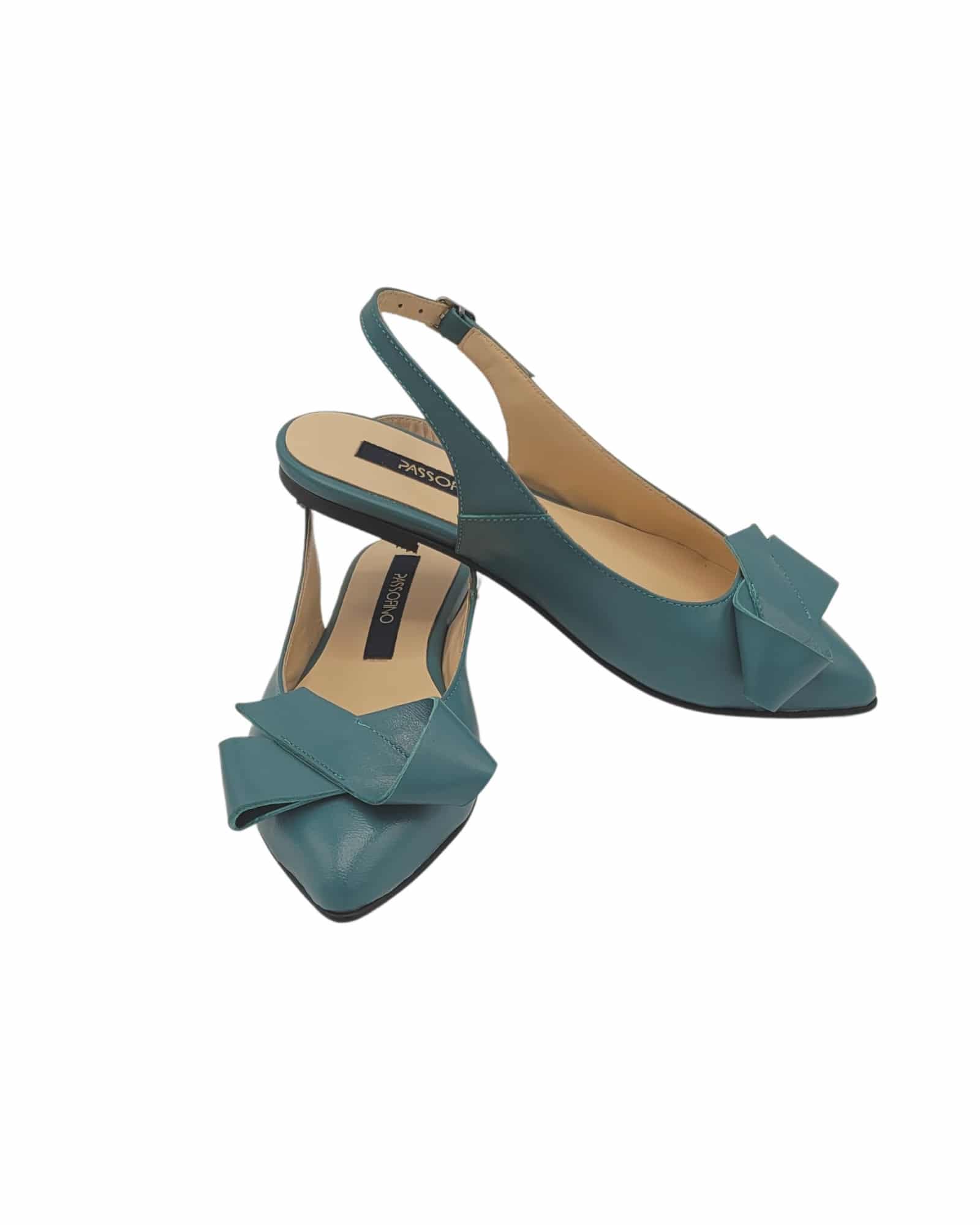 Balerini cu funda Joy Turquoise