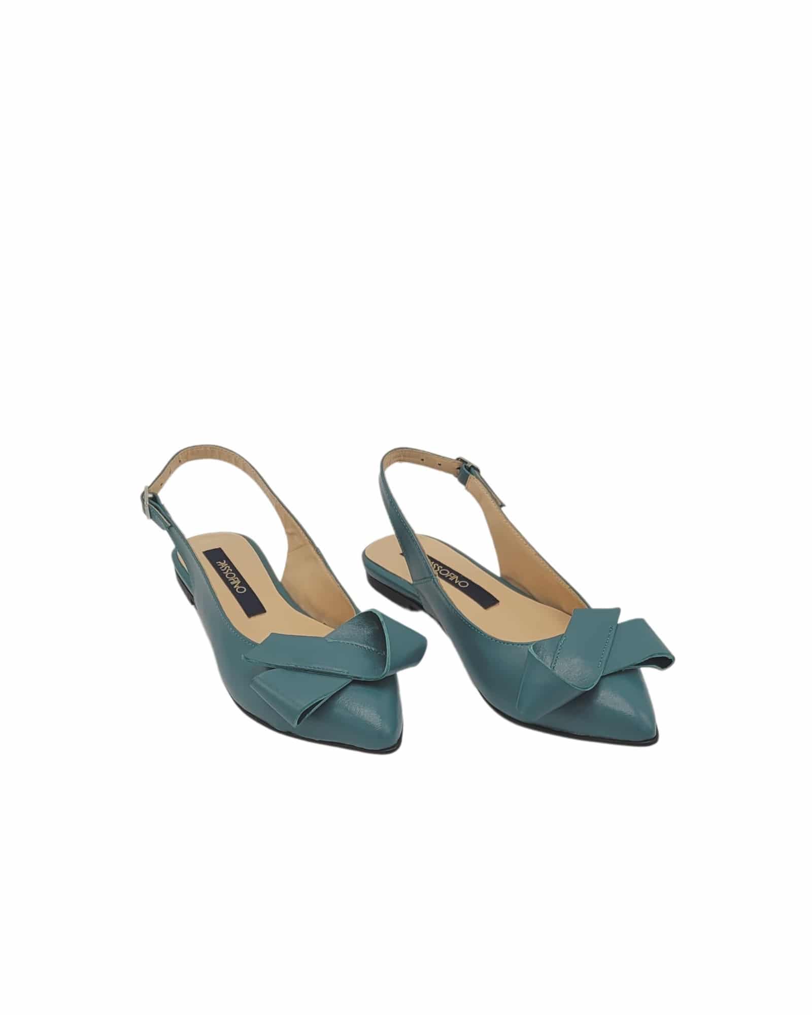 Balerini cu funda Joy Turquoise