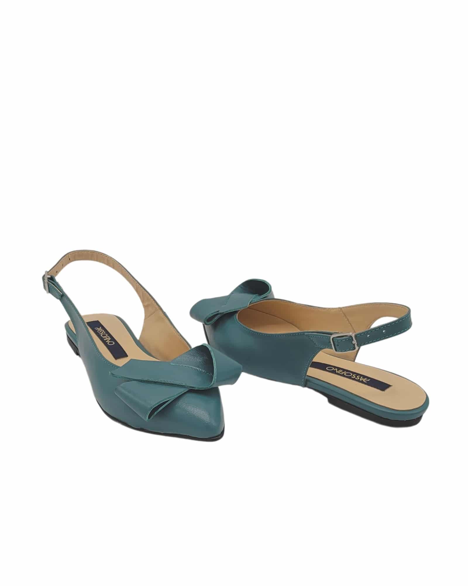 Balerini cu funda Joy Turquoise