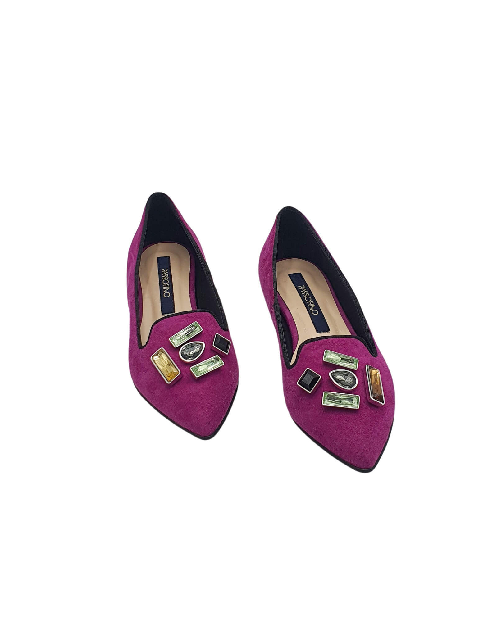 Balerini dama din piele intoarsa Glamour Fuchsia