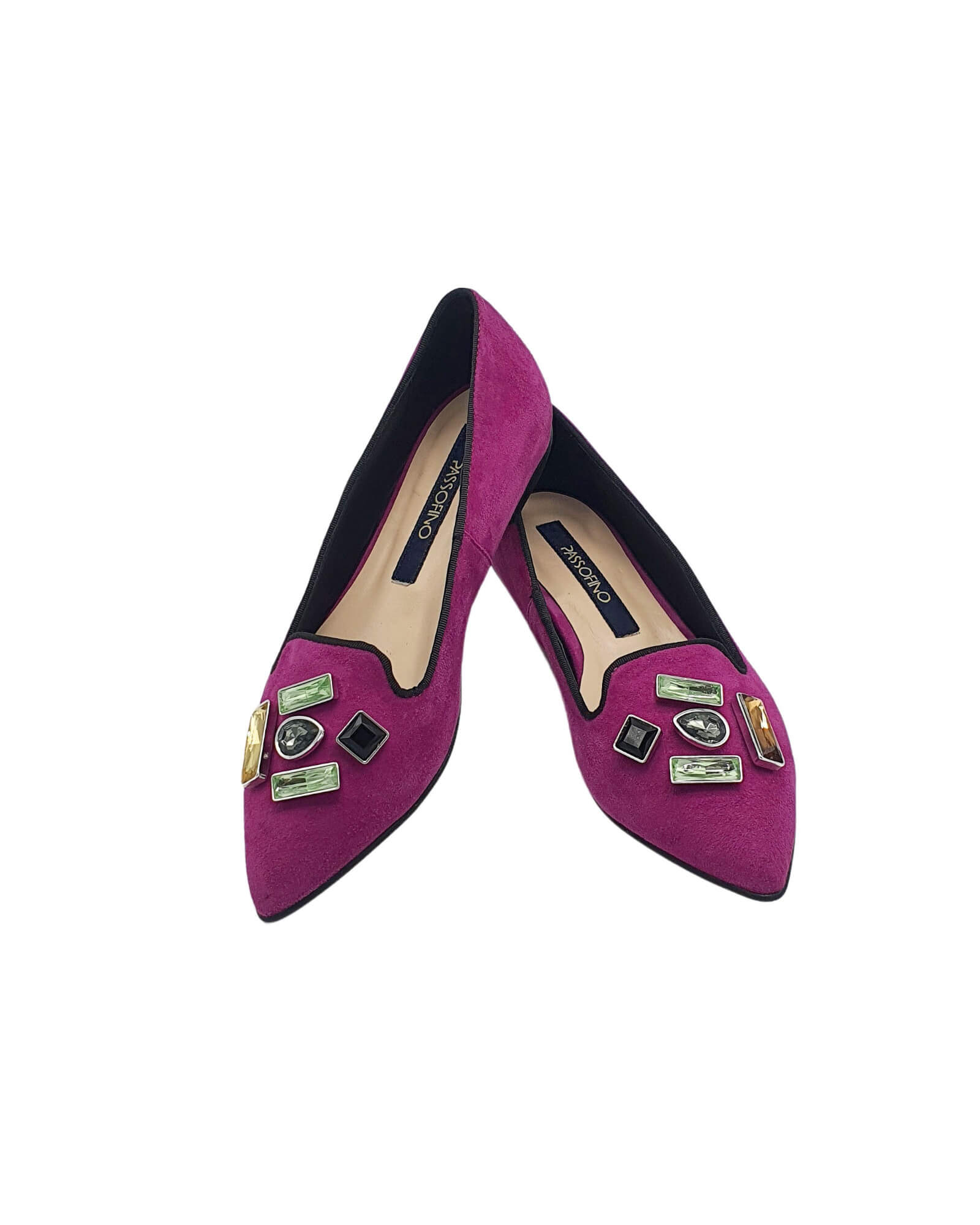 Balerini dama din piele intoarsa Glamour Fuchsia