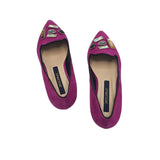 Balerini dama din piele intoarsa Glamour Fuchsia