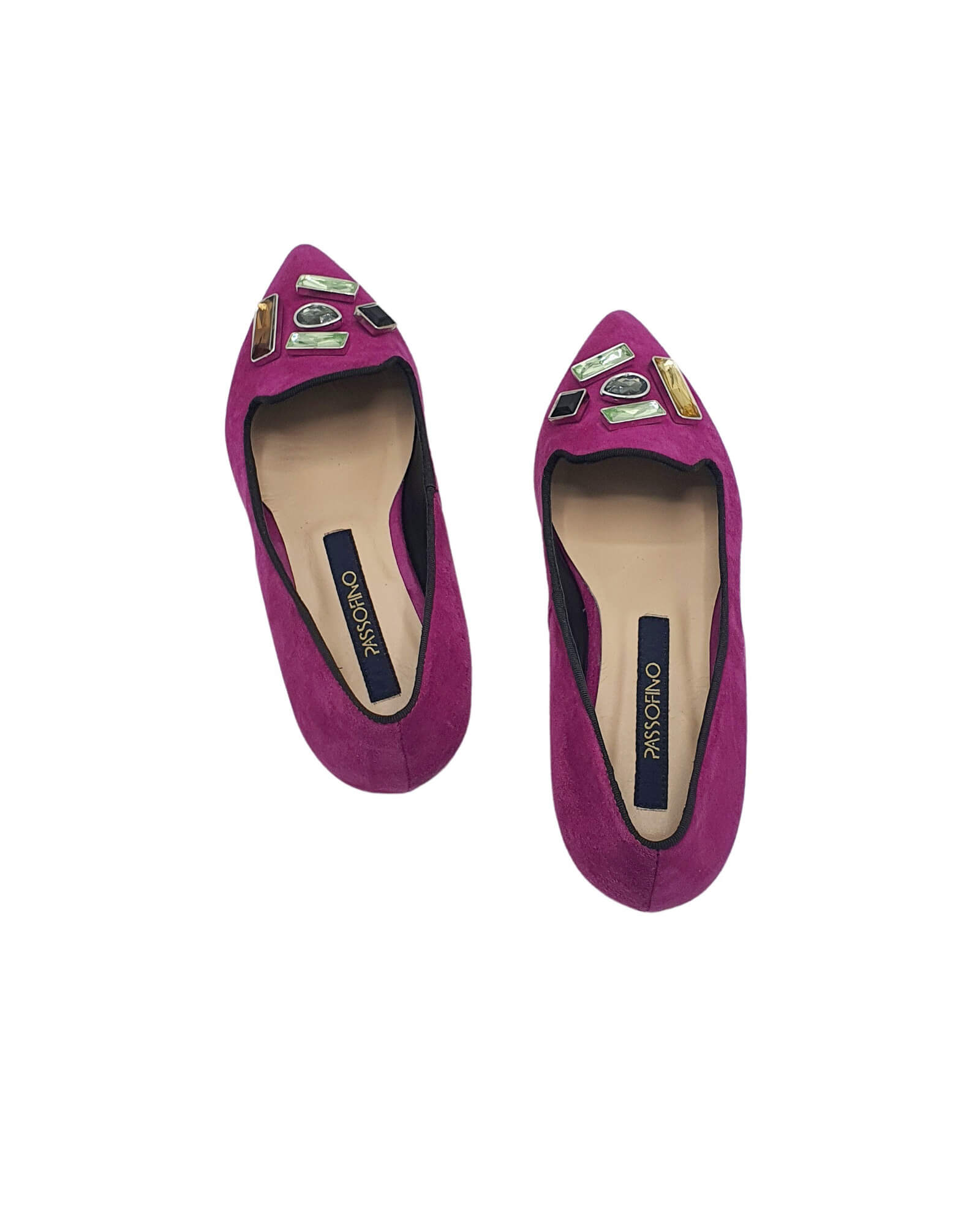 Balerini dama din piele intoarsa Glamour Fuchsia