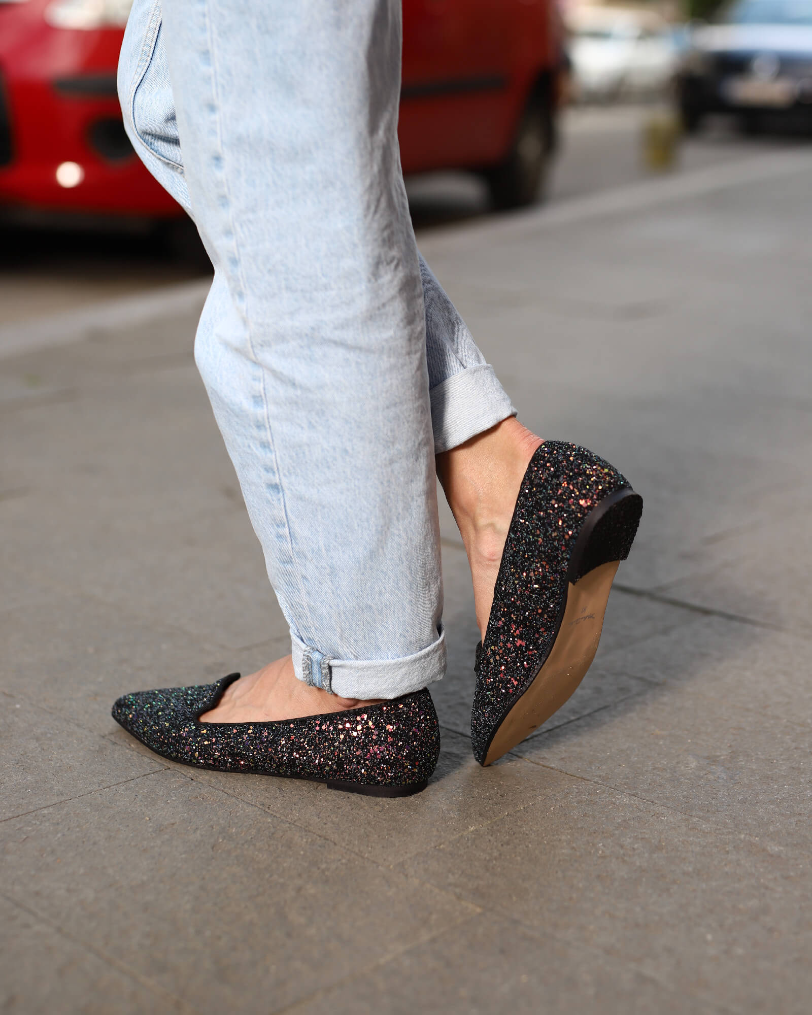 Balerini din glitter Zina Multicolor