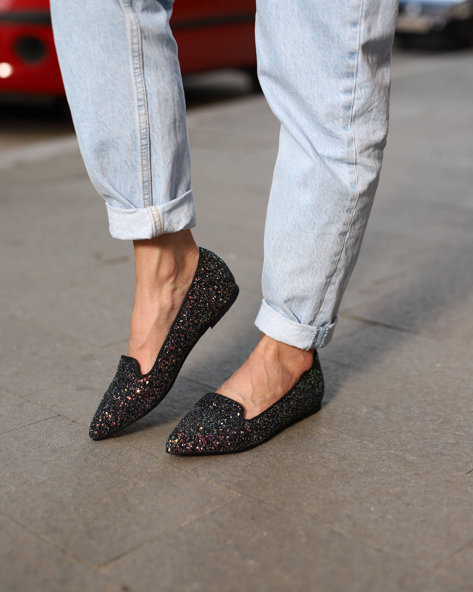 Balerini din glitter Zina Multicolor