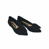 Balerini din piele intoarsa cu accesoriu PF1084-37 negru