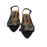Balerini din piele intoarsa Joy Black cu funda