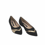 Balerini din piele intoarsa neagra PF1084-38