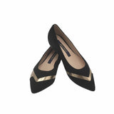 Balerini din piele intoarsa neagra PF1084-38