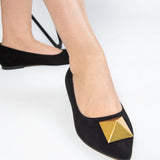 Balerini Din Piele Intoarsa Neagra Pirouette