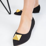 Balerini Din Piele Intoarsa Neagra Pirouette