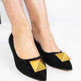Balerini Din Piele Intoarsa Neagra Pirouette