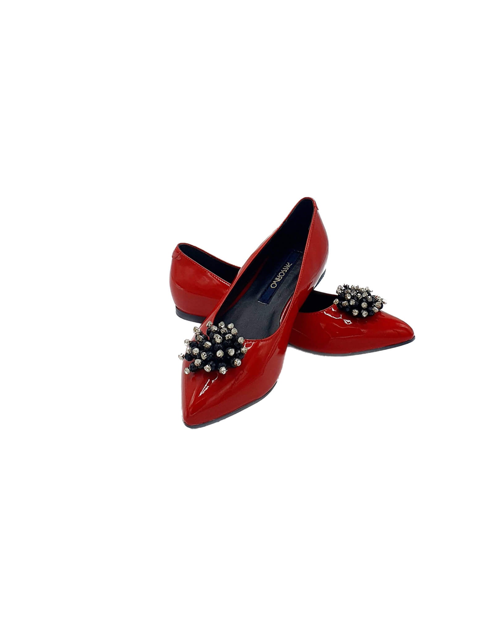 Balerini din piele lacuita Viena Red Passofino