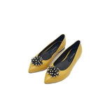 Balerini din piele naturala Viena Yellow Passofino