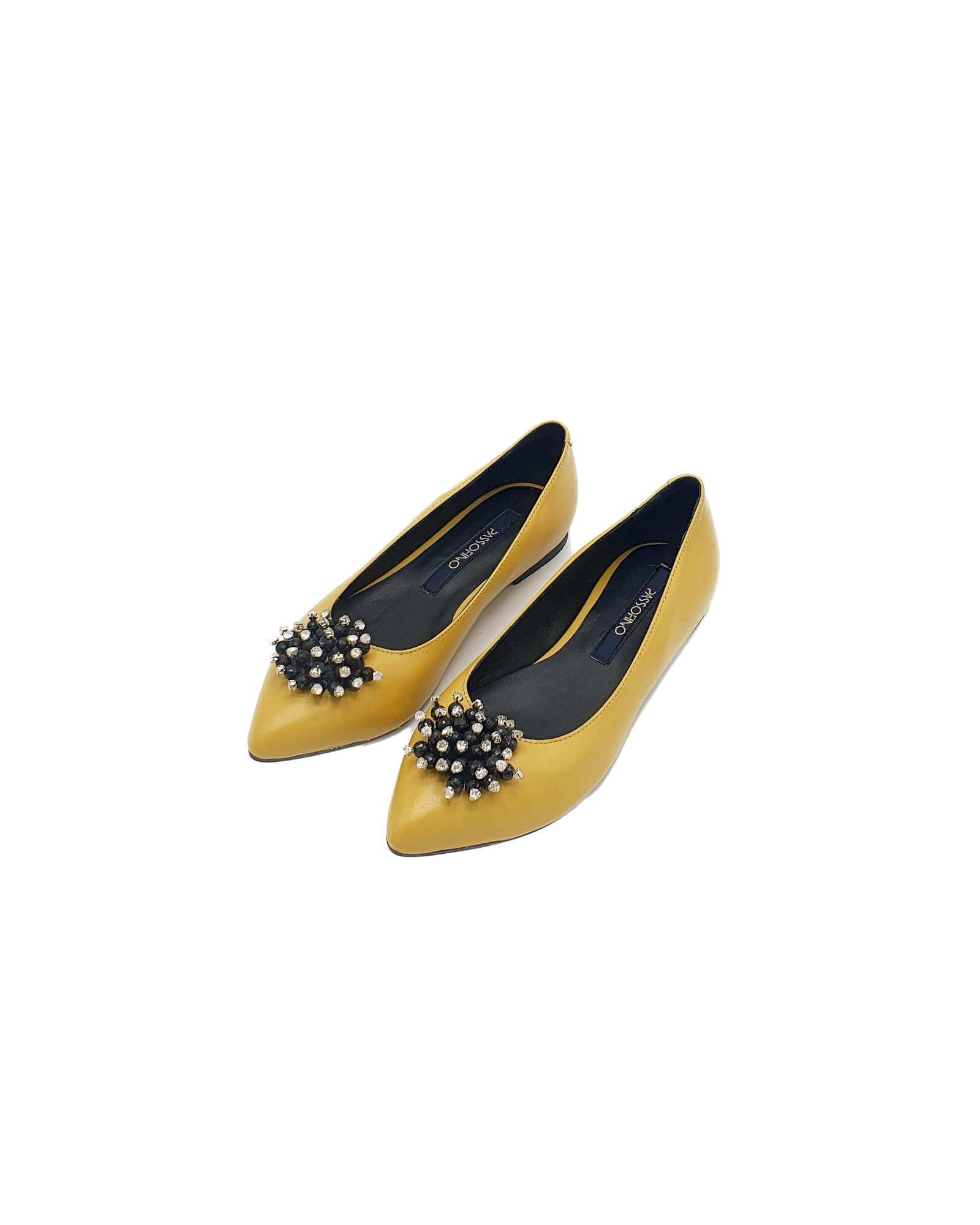 Balerini din piele naturala Viena Yellow Passofino