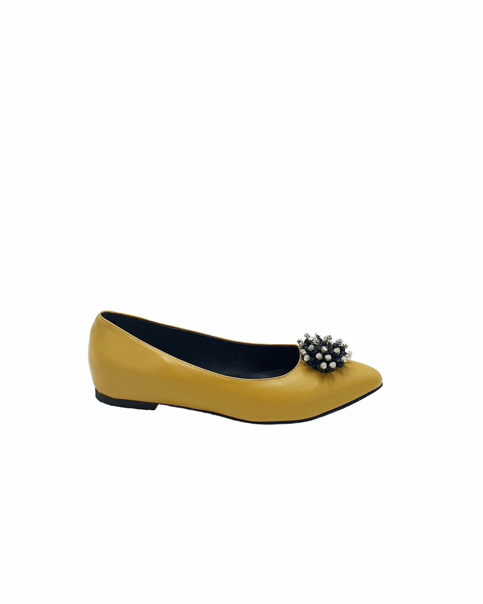 Balerini din piele naturala Viena Yellow Passofino