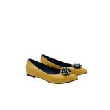 Balerini din piele naturala Viena Yellow Passofino