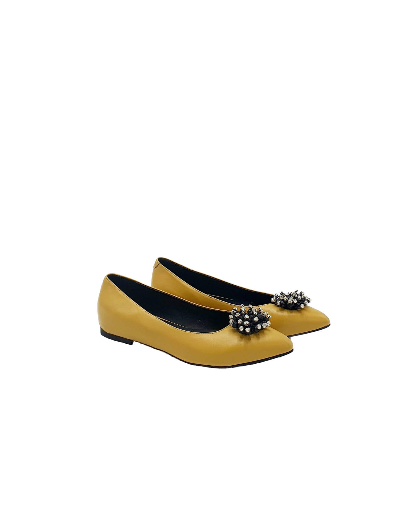 Balerini din piele naturala Viena Yellow Passofino