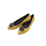 Balerini din piele naturala Viena Yellow Passofino