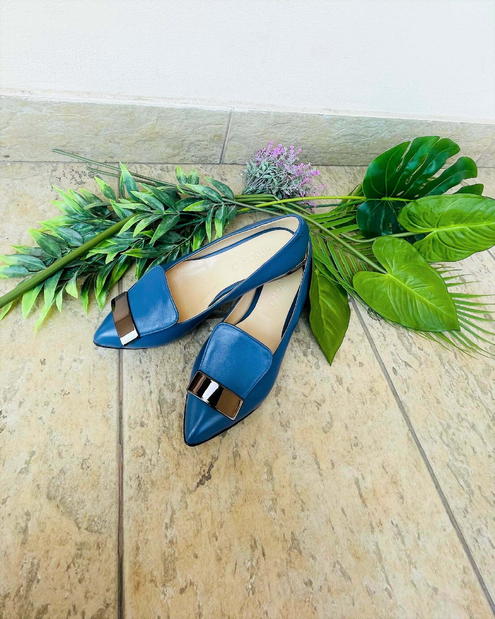 Balerini din piele Noah blue