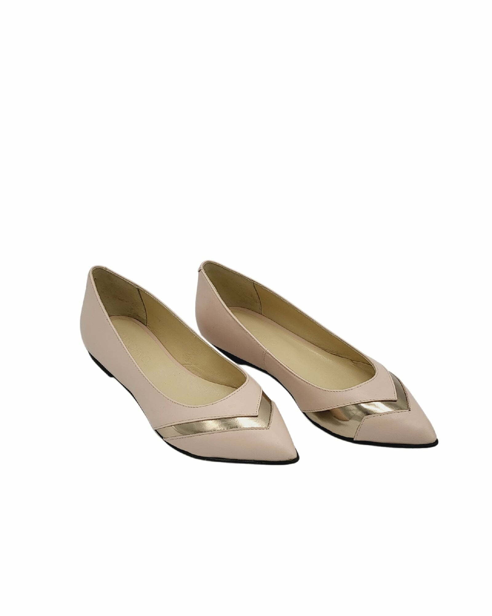 Balerini din piele roz pudra PF1084-38