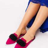 Balerini varf ascutit si accesoriu Ganni Fucsia