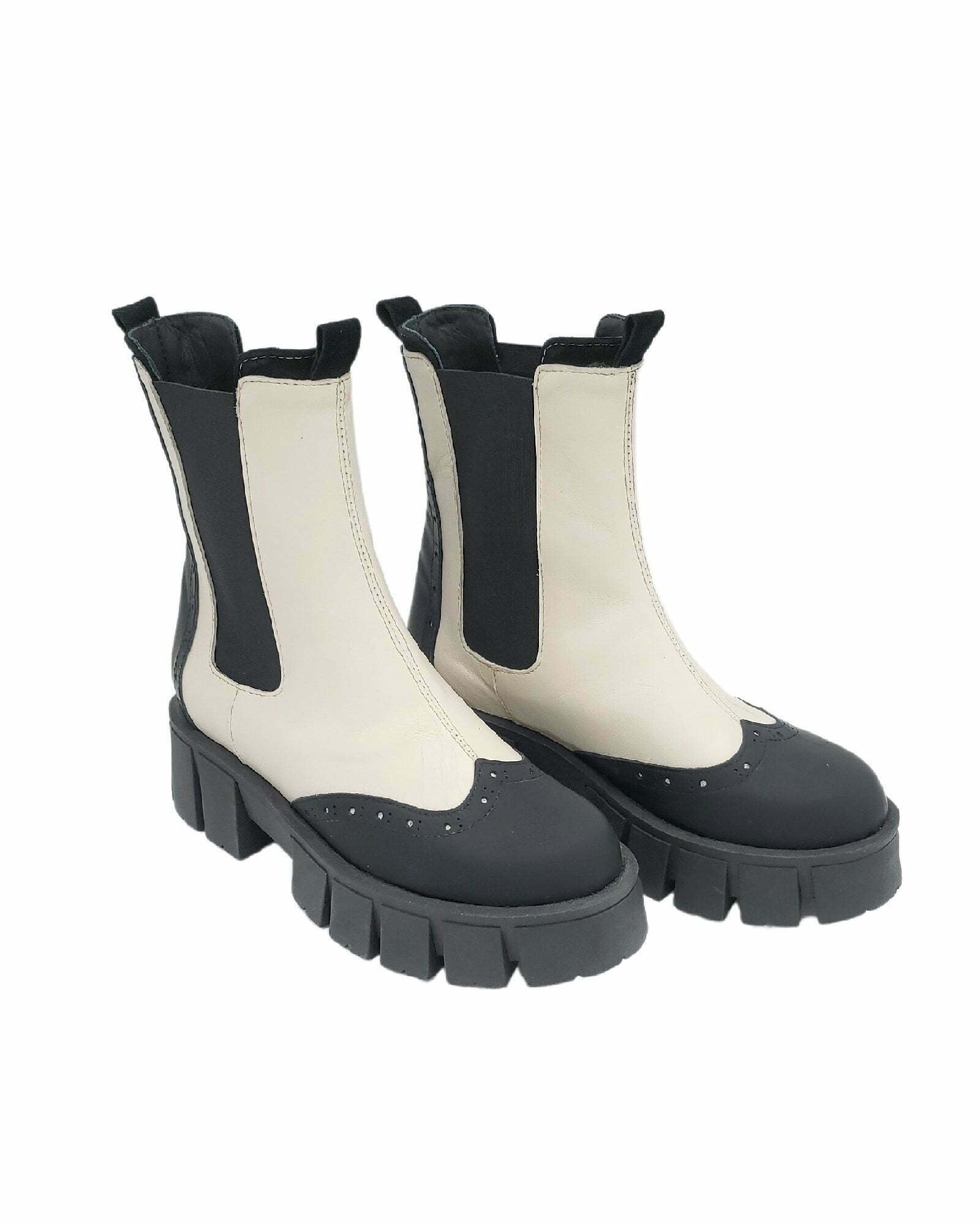 Bocanci cu elastic Giselle-7 negru-gri