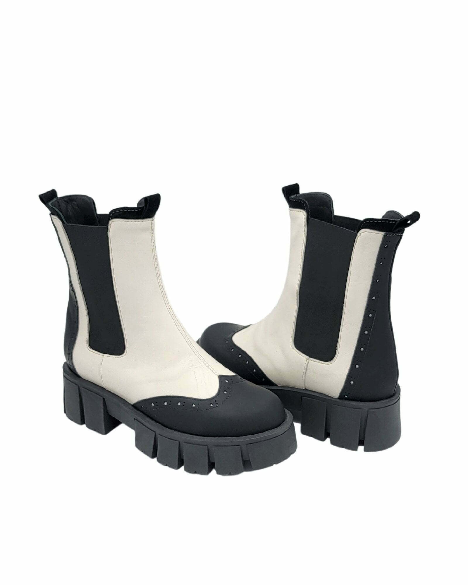 Bocanci cu elastic Giselle-7 negru-gri