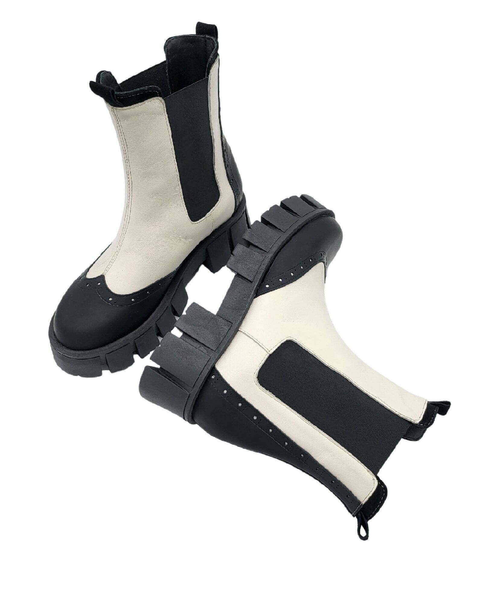 Bocanci cu elastic Giselle-7 negru-gri
