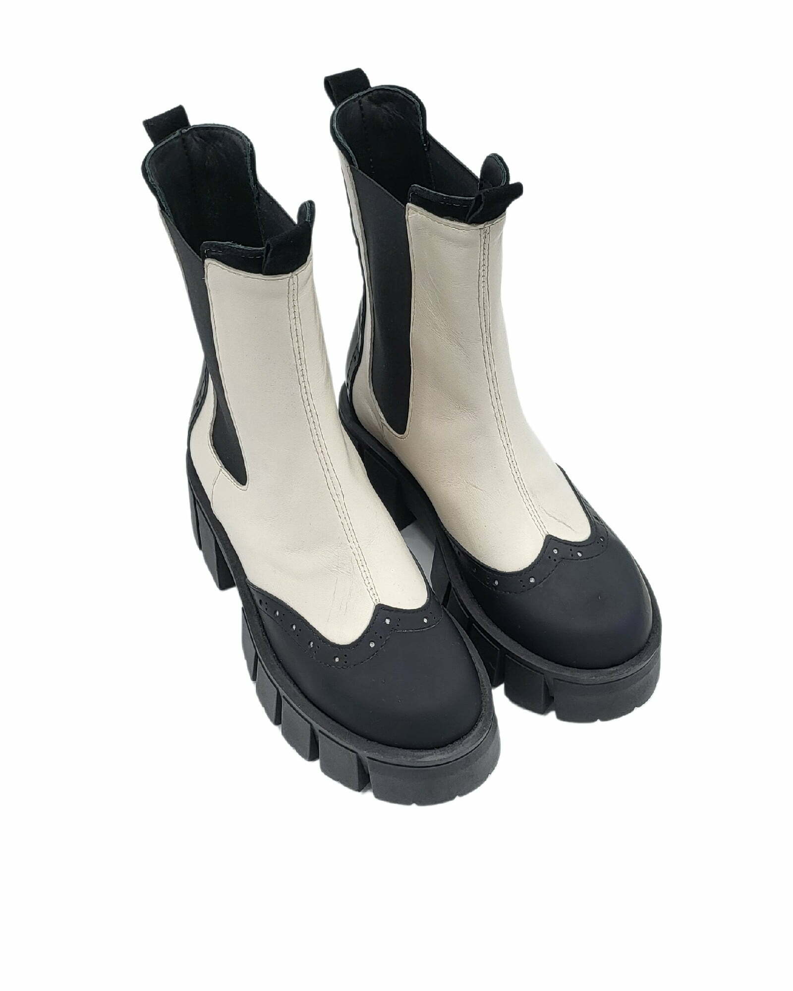 Bocanci cu elastic Giselle-7 negru-gri