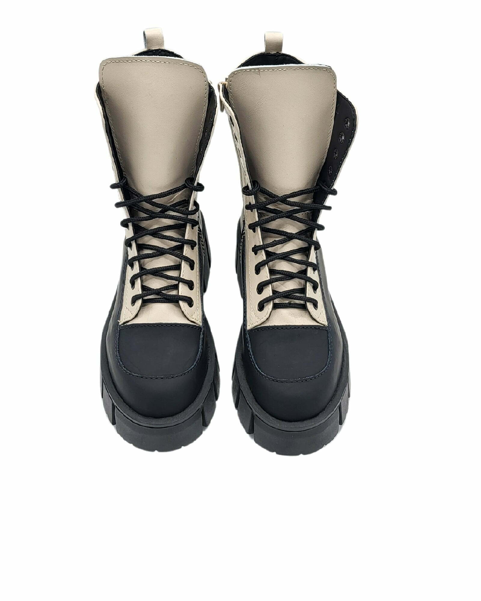Bocanci cu siret Giselle-5 negru-gri