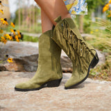 Ciocate cu franjuri din piele intoarsa Wisconsin Olive