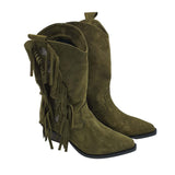Ciocate cu franjuri din piele intoarsa Wisconsin Olive