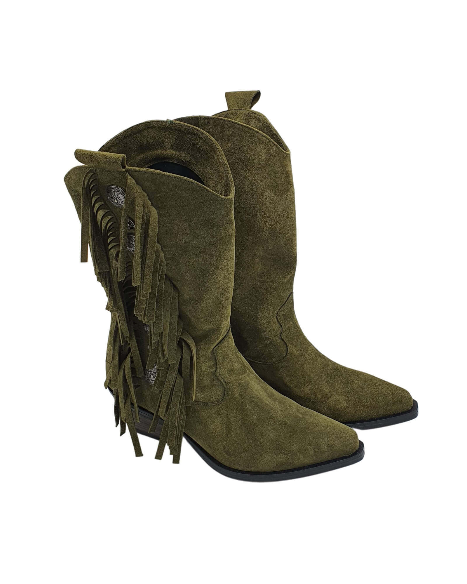Ciocate cu franjuri din piele intoarsa Wisconsin Olive