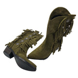 Ciocate cu franjuri din piele intoarsa Wisconsin Olive