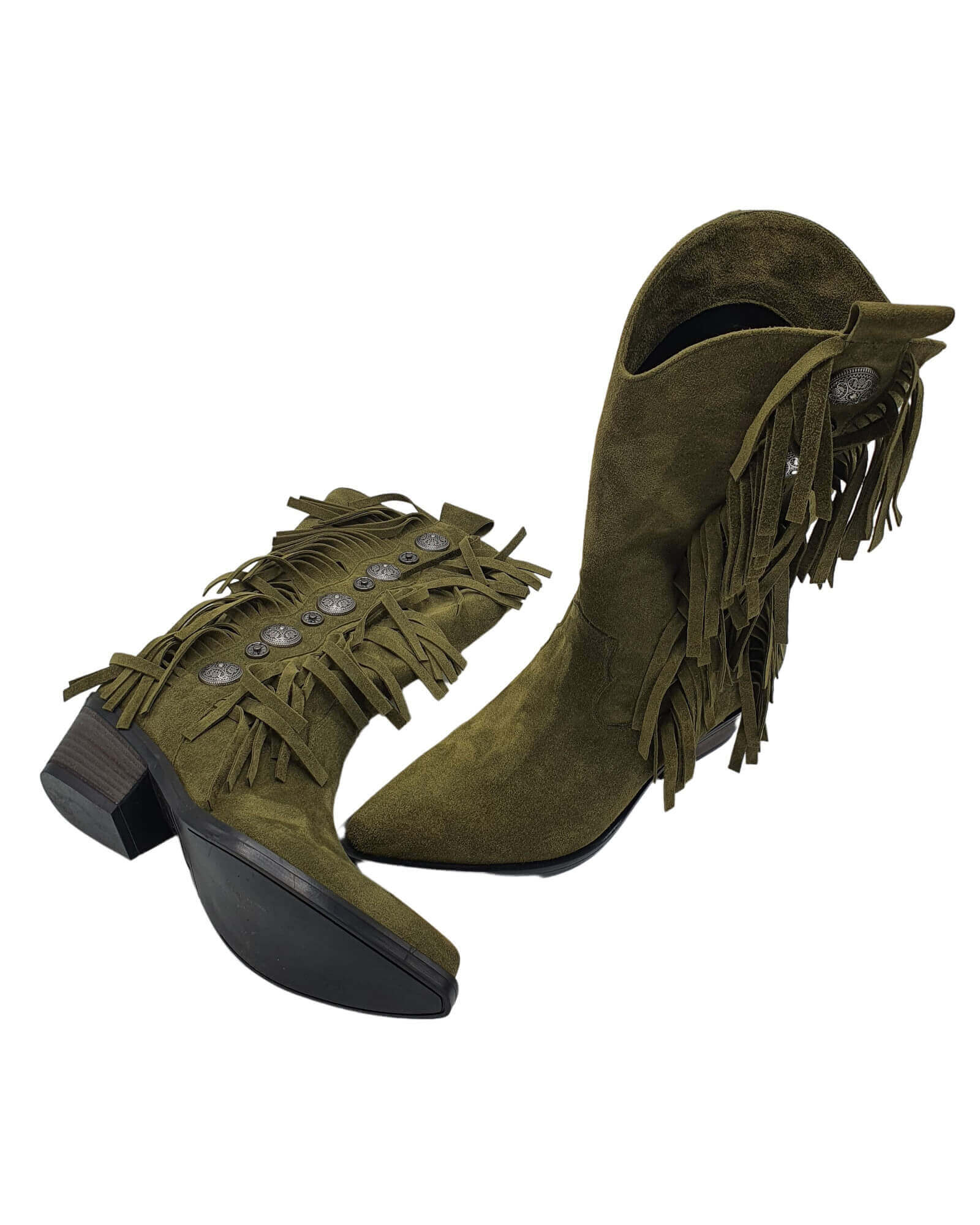 Ciocate cu franjuri din piele intoarsa Wisconsin Olive