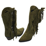 Ciocate cu franjuri din piele intoarsa Wisconsin Olive
