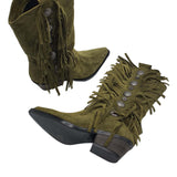 Ciocate cu franjuri din piele intoarsa Wisconsin Olive