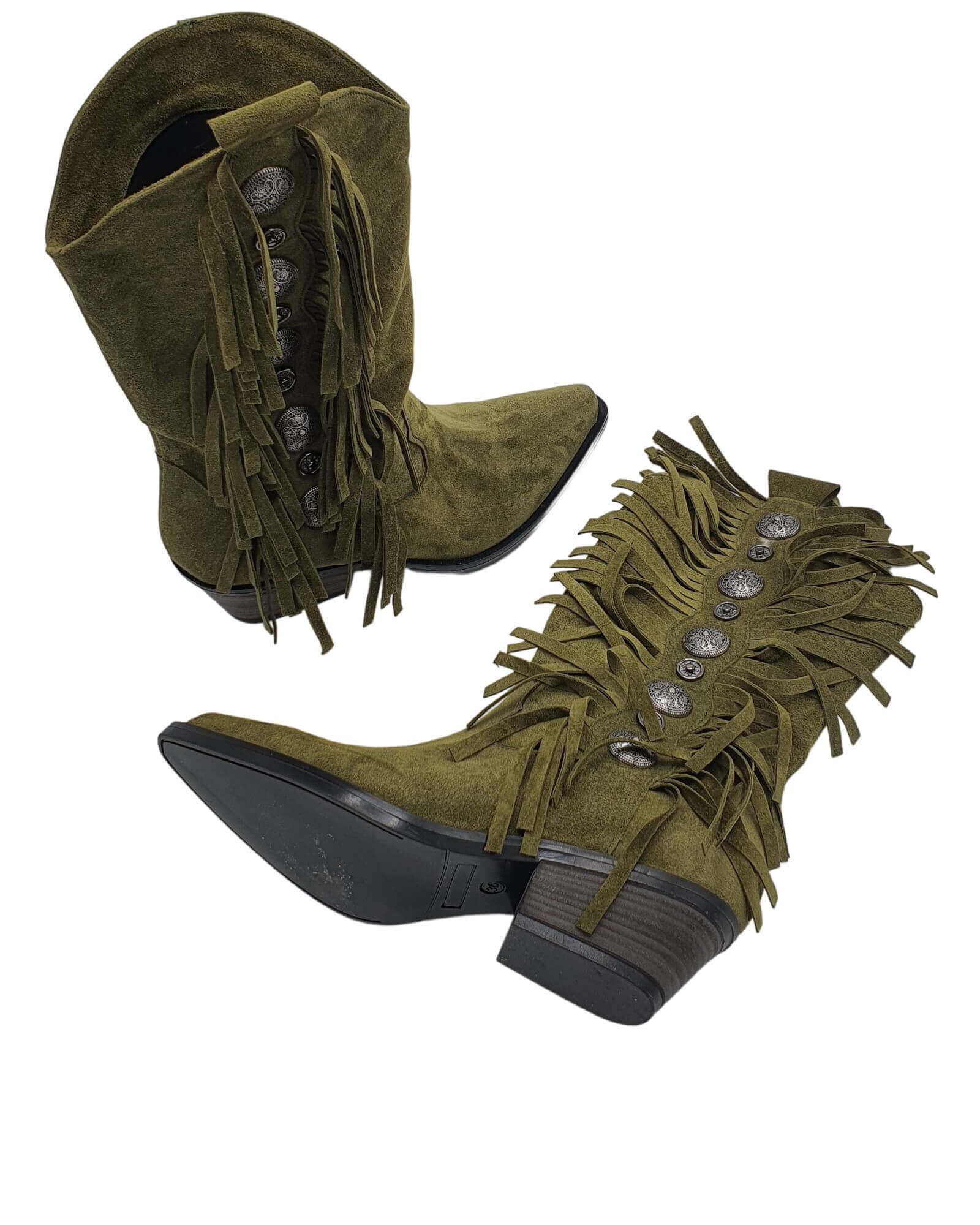 Ciocate cu franjuri din piele intoarsa Wisconsin Olive