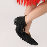 Ciocate din piele intoarsa neagra Fringe
