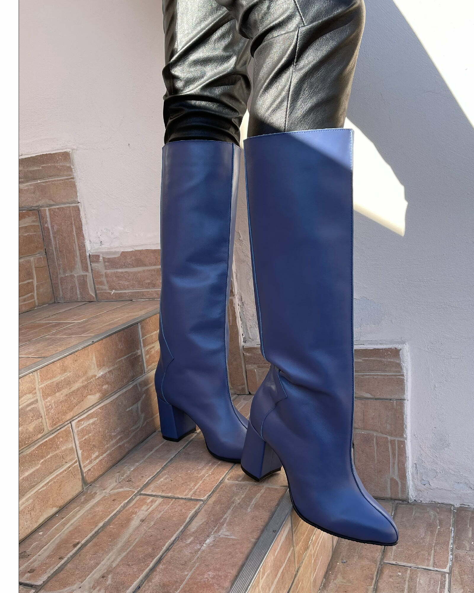 Cizme burlan sub genunchi PF348-1 blue