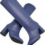Cizme burlan sub genunchi PF348-1 blue