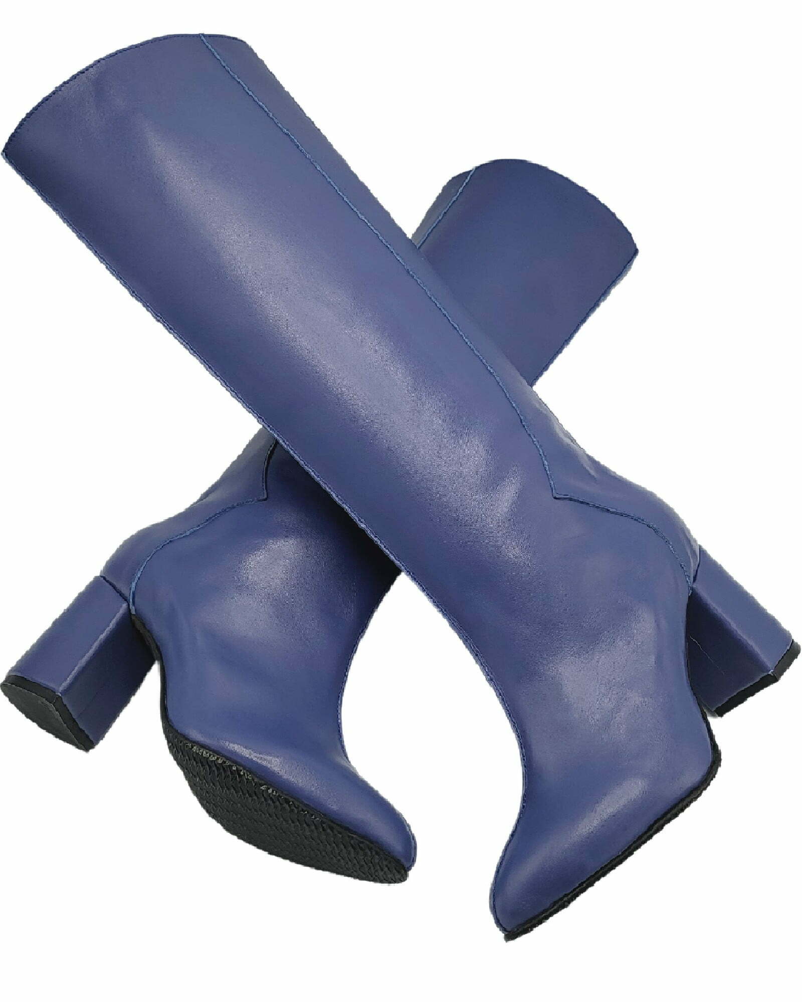 Cizme burlan sub genunchi PF348-1 blue