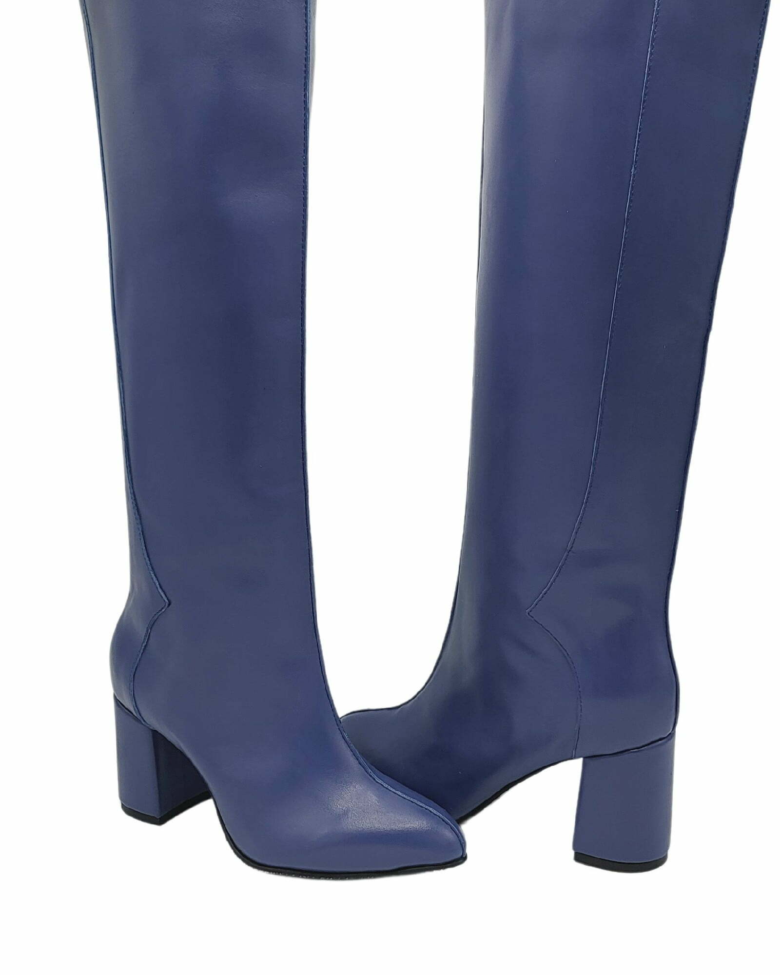 Cizme burlan sub genunchi PF348-1 blue