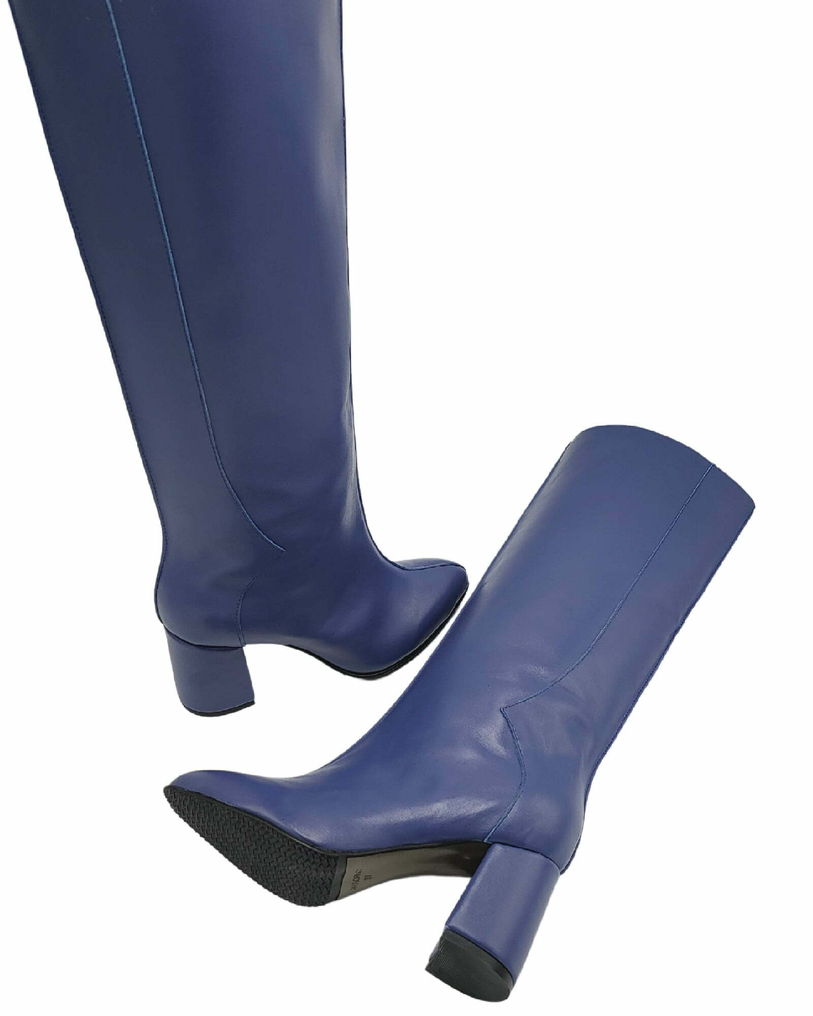 Cizme burlan sub genunchi PF348-1 blue