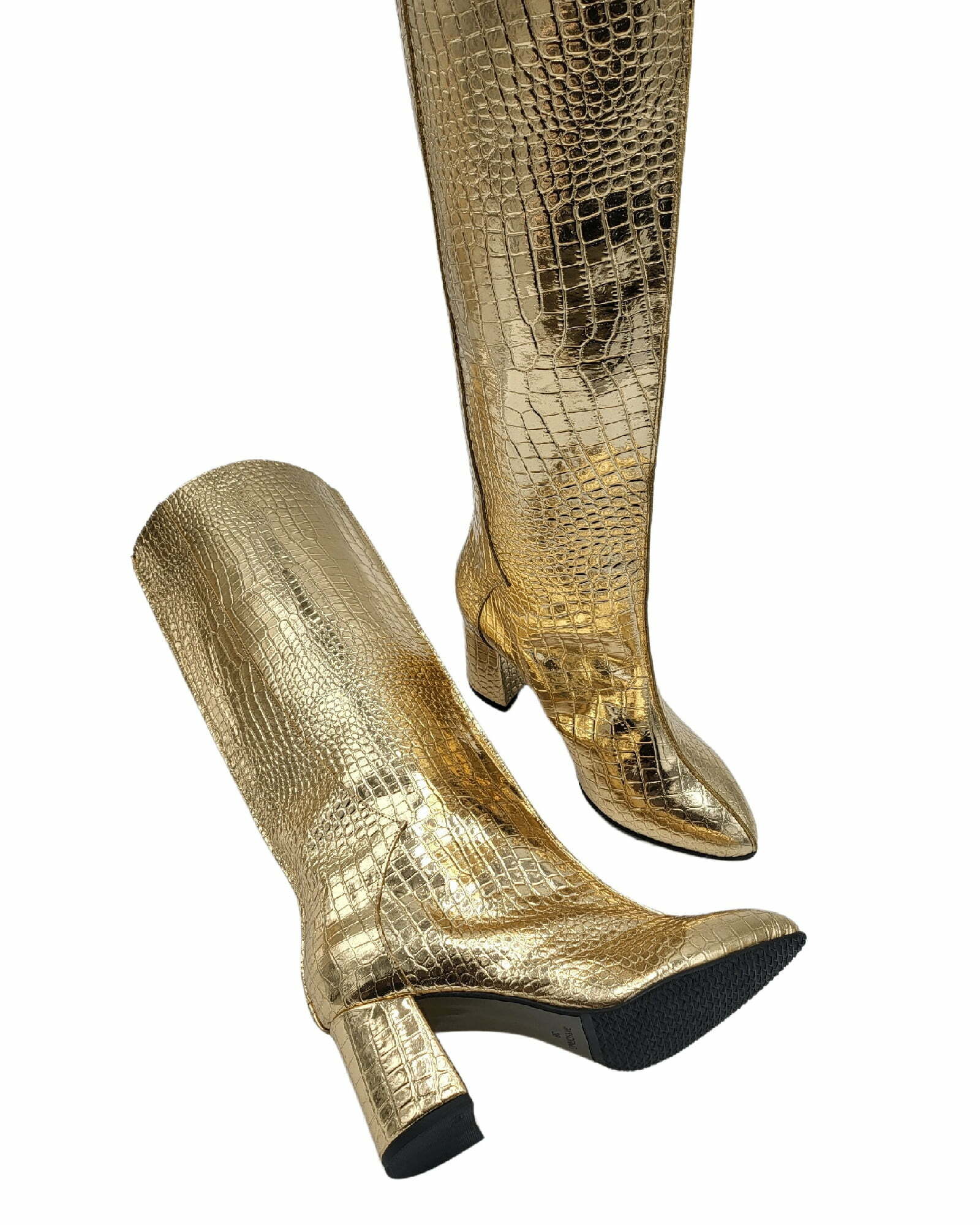 Cizme burlan sub genunchi PF348-1 Gold
